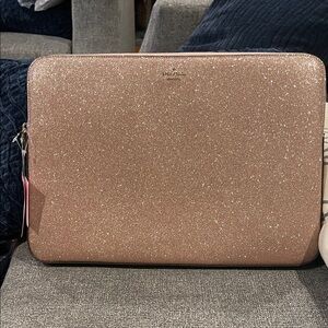Kate Spade Sparkling Rose Gold Laptop Case. NWT